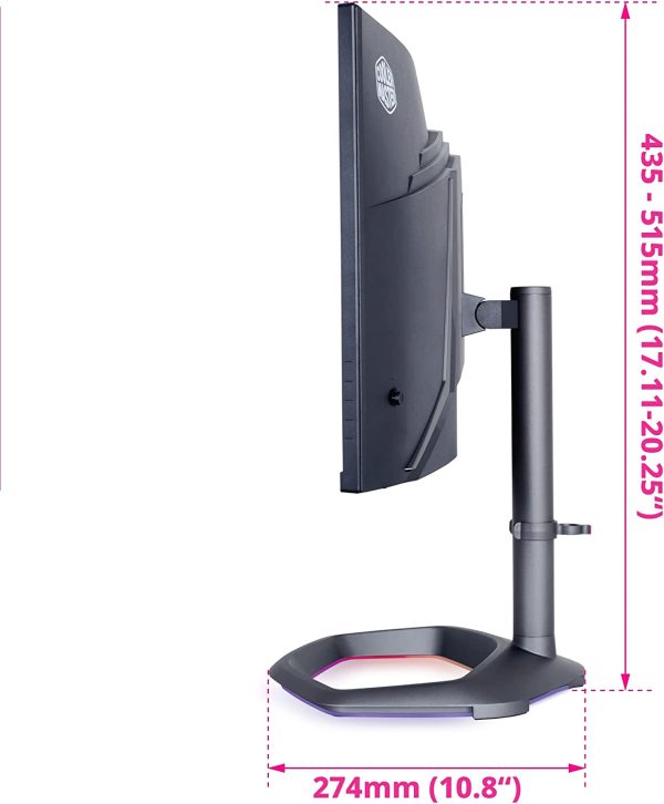 Cooler Master GM34-CWQA 34” ARGB Curved 144Hz VA QD Tech Ultra-WQHD 3440 x 1440 PC Monitor - Image 7