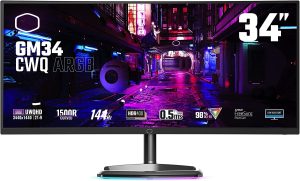 Cooler Master GM34-CWQA 34” ARGB Curved 144Hz VA QD Tech Ultra-WQHD 3440 x 1440 PC Monitor