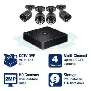 TV-DVR104K 4-Channel HD CCTV DVR Surveillance Kit