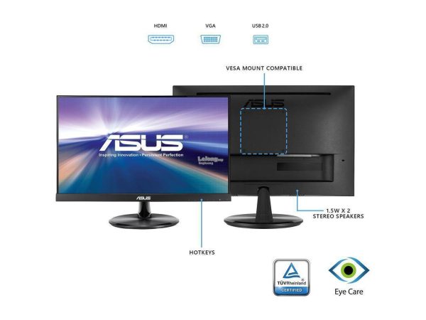 ASUS VT229H 21.5" Monitor 1080P IPS 10-Point Touch Eye Care with HDMI VGA, Black - Image 5