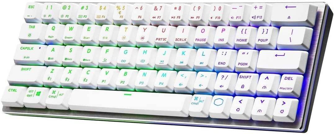 Cooler Master SK622 Wireless 60% Sliver White Mechanical Keyboard with Low Profile Red Switches by Cooler Master