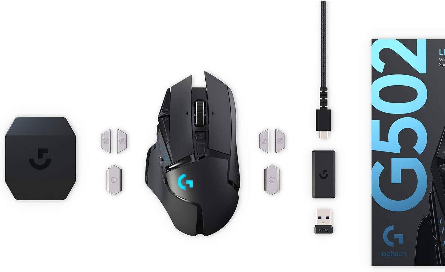 Logitech G502 Lightspeed Wireless Gaming Mouse, Hero 16K Sensor - Black - Image 6