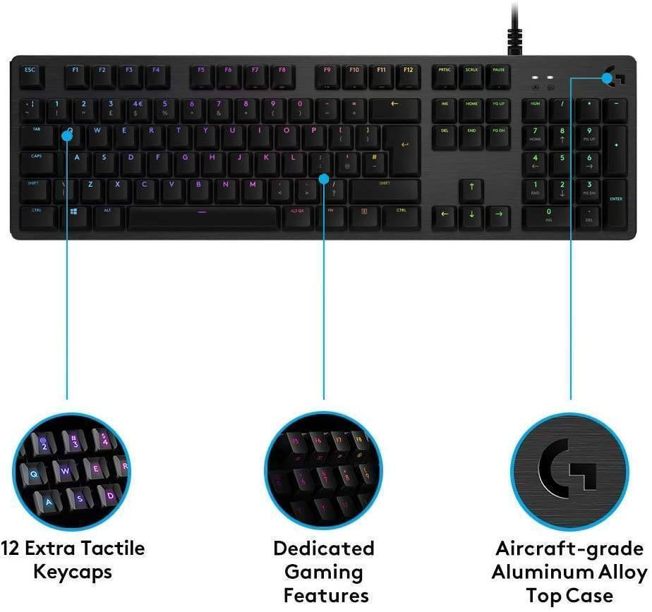 Logitech G512 Carbon RGB Mechanical Gaming Keyboard - CARBON - TACTILE SWITCH by Logitech - Image 6