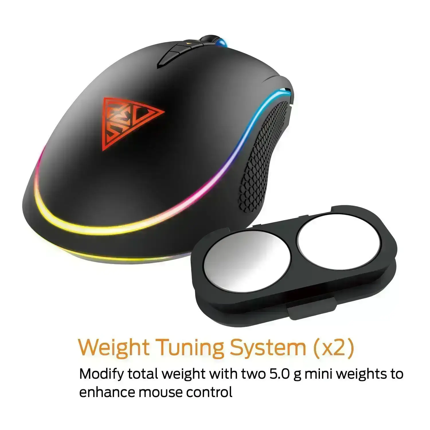 GAMDIAS Optical Gaming Mouse with Double RGB Streaming Light, HERA Software Supported, 8 Programmable keys, adjustable 1200 up to 7000 DPI, Weight Tunning System (ZEUS M1) by GAMDIAS - Image 5