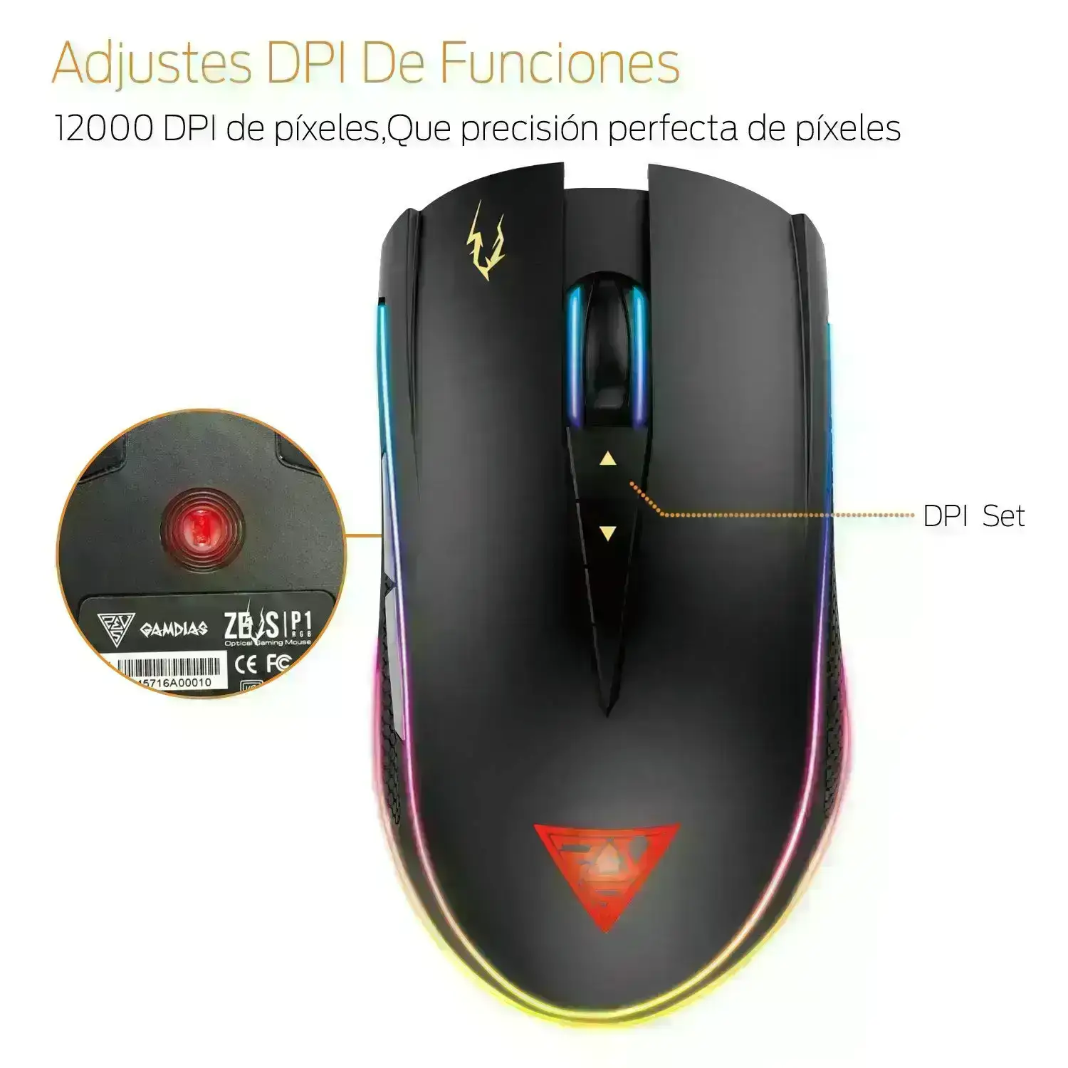 GAMDIAS Optical Gaming Mouse with RGB Streaming Light, HERA Software Supported,12000 DPI (ZEUS P1) by GAMDIAS - Image 5