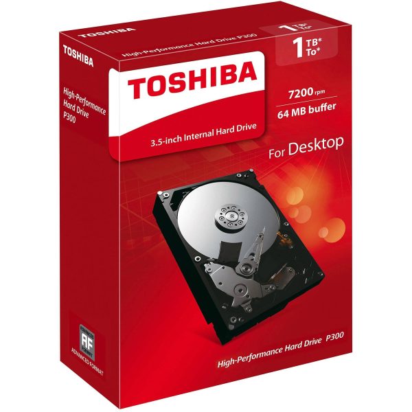 Toshiba HDWD110 3.5" 1TB SATA3 P300 Hard Drive 7200RPM, 64MB Cache
