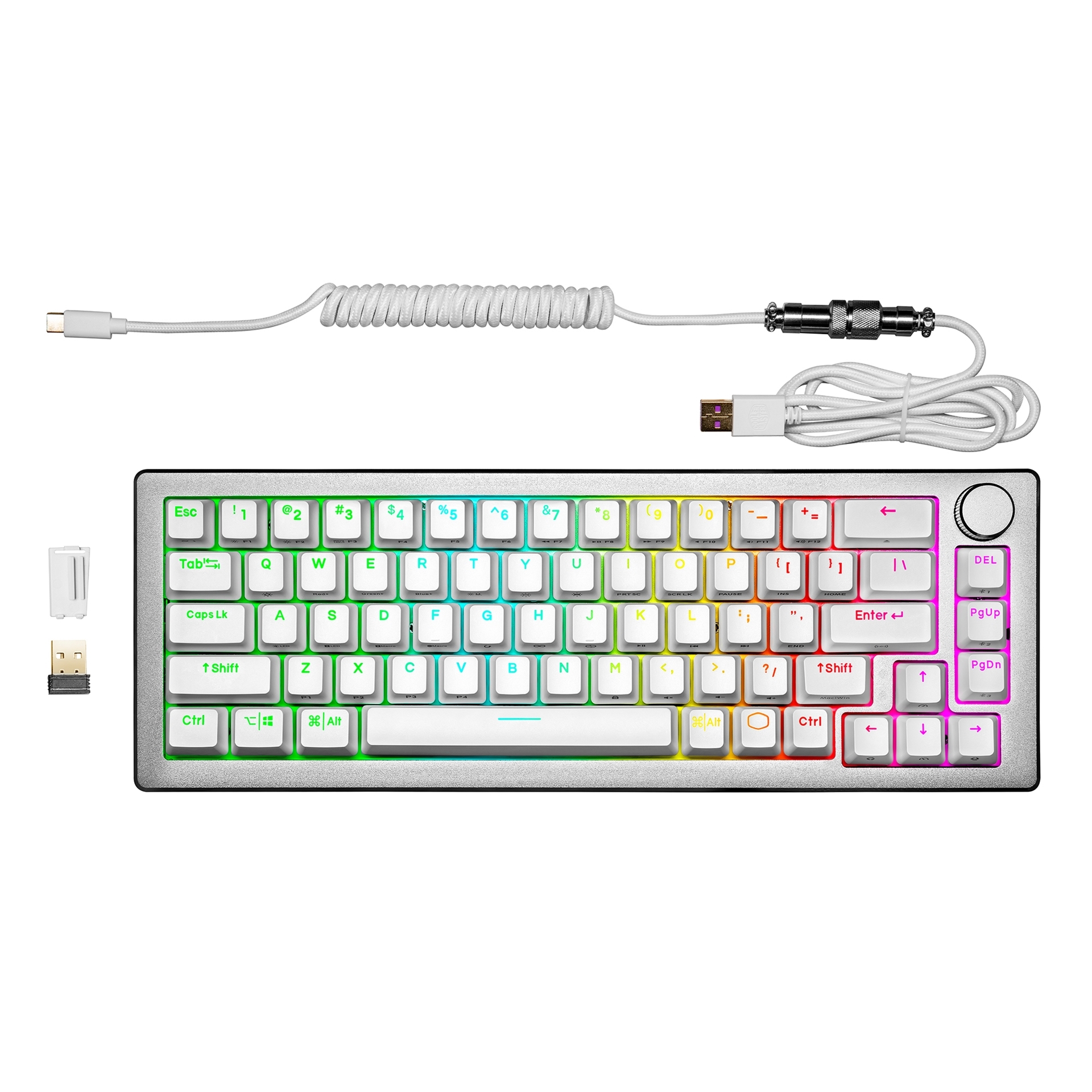 Cooler Master MK721 65% Hybrid Wireless RGB Mechanical Keyboard - White -Blue Switch by Cooler Master - Image 4