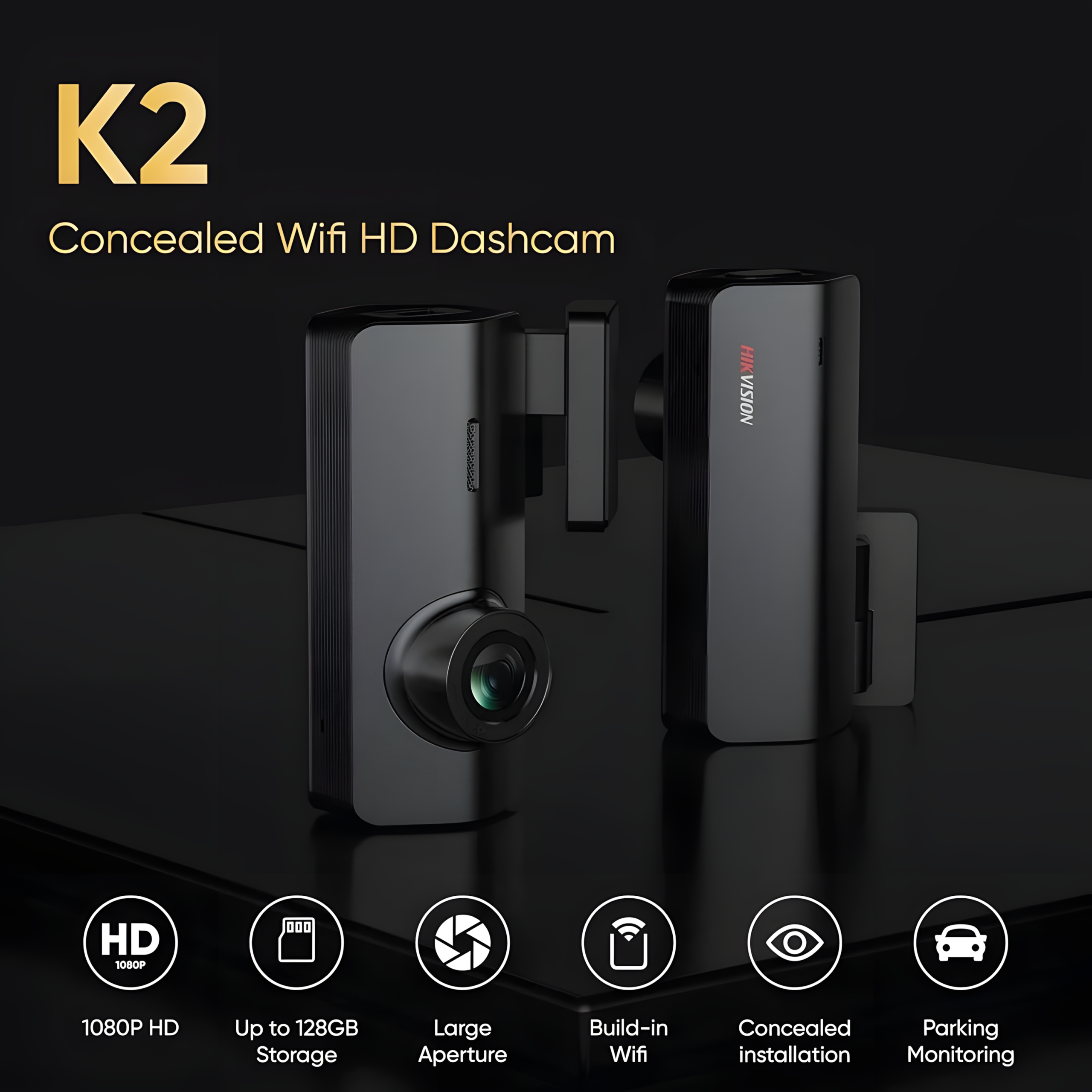 كاميرا هيكفيجن AE-DC2018-K2 للسيارة - كاميرا أمامية للسيارة بدقة Full HD 1080P مع واي فاي - الصورة 5