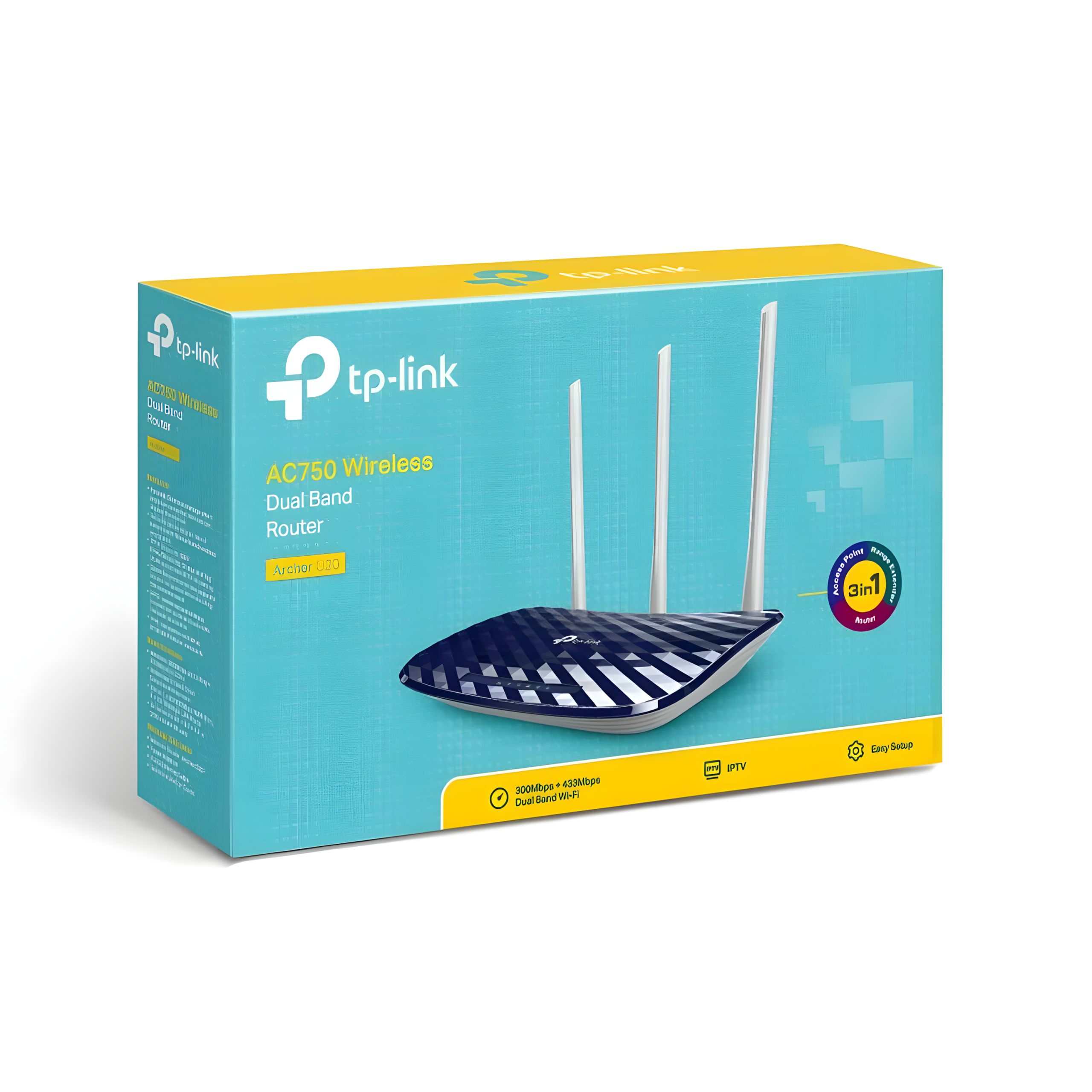 راوتر واي فاي TP-Link Archer C20 V4 AC750 – راوتر منزلي لاسلكي مزدوج النطاق - الصورة 4